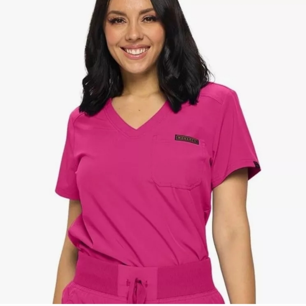 Monarch Uniforms Top Pink  Size Small